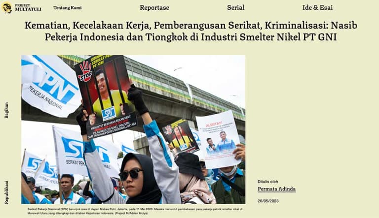 TRANSLATION: Deaths, Work Accidents, Busting Unions, Criminalization: The Fate of Indonesian and Chinese Workers in the Gunbuster Nickel Industry